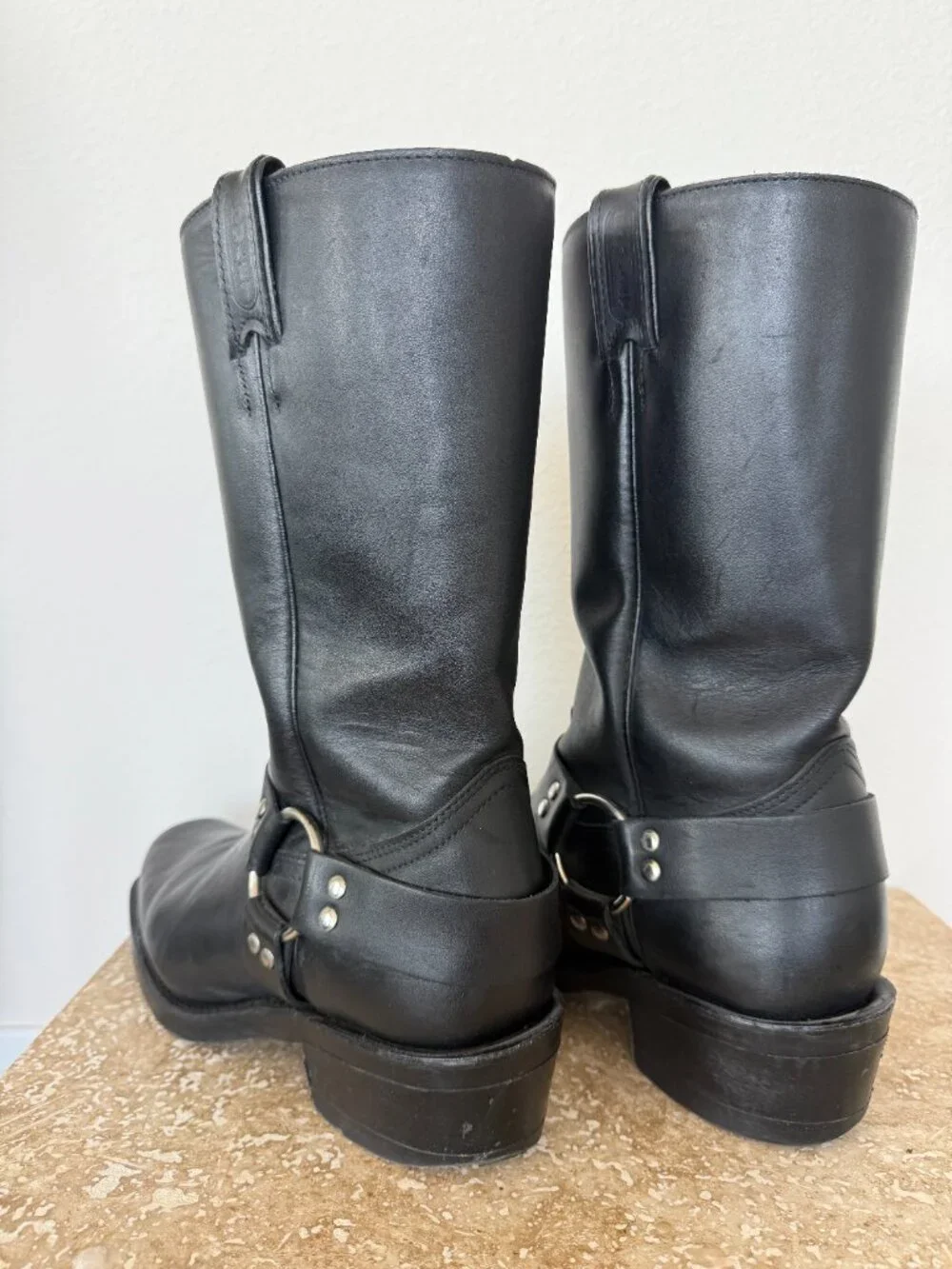 Boulet Black Leather Engineer Boots Made in Canada Men's 8 Motorcycle Biker
